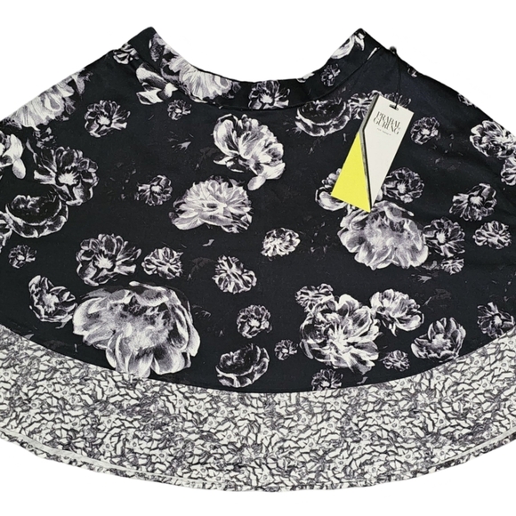 Prabal Gurung for Target Black Floral Skater Skirt NWT Pleated Sz 2 - Picture 6 of 13